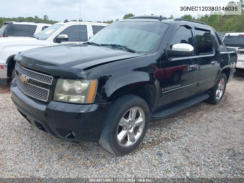 2008 Chevrolet Avalanche 1500 Ltz VIN: 3GNEC12038G146035 Lot: 40714501