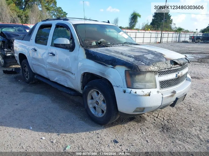 2008 Chevrolet Avalanche 1500 Lt VIN: 3GNFK12348G303606 Lot: 40747080