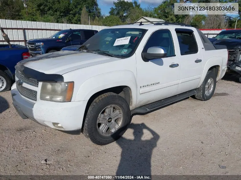 2008 Chevrolet Avalanche 1500 Lt VIN: 3GNFK12348G303606 Lot: 40747080