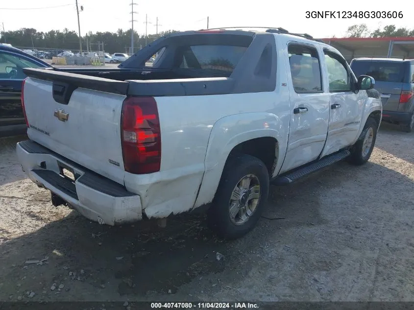 2008 Chevrolet Avalanche 1500 Lt VIN: 3GNFK12348G303606 Lot: 40747080