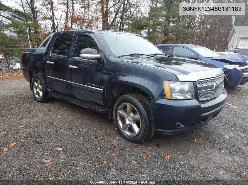 2008 Chevrolet Avalanche 1500 Lt VIN: 3GNFK12348G181183 Lot: 40860566