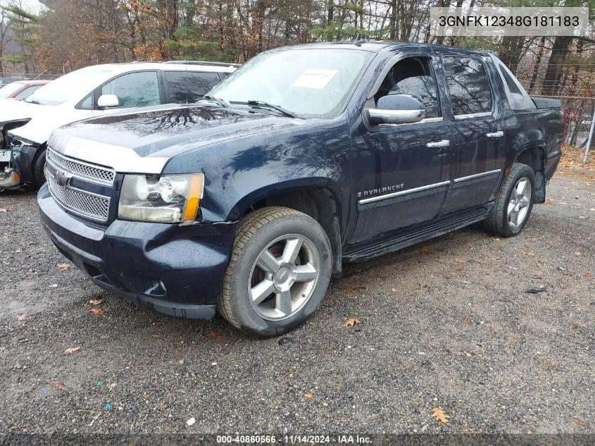 2008 Chevrolet Avalanche 1500 Lt VIN: 3GNFK12348G181183 Lot: 40860566