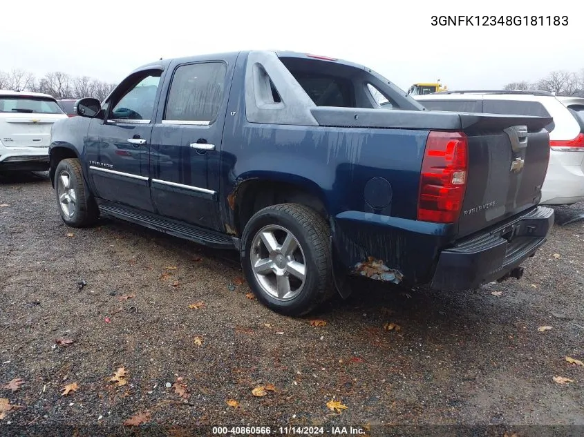 2008 Chevrolet Avalanche 1500 Lt VIN: 3GNFK12348G181183 Lot: 40860566