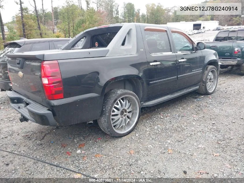 2008 Chevrolet Avalanche 1500 Ls VIN: 3GNEC12J78G240914 Lot: 40873501