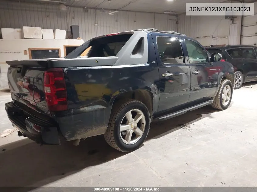 2008 Chevrolet Avalanche 1500 Ltz VIN: 3GNFK123X8G103023 Lot: 40909108