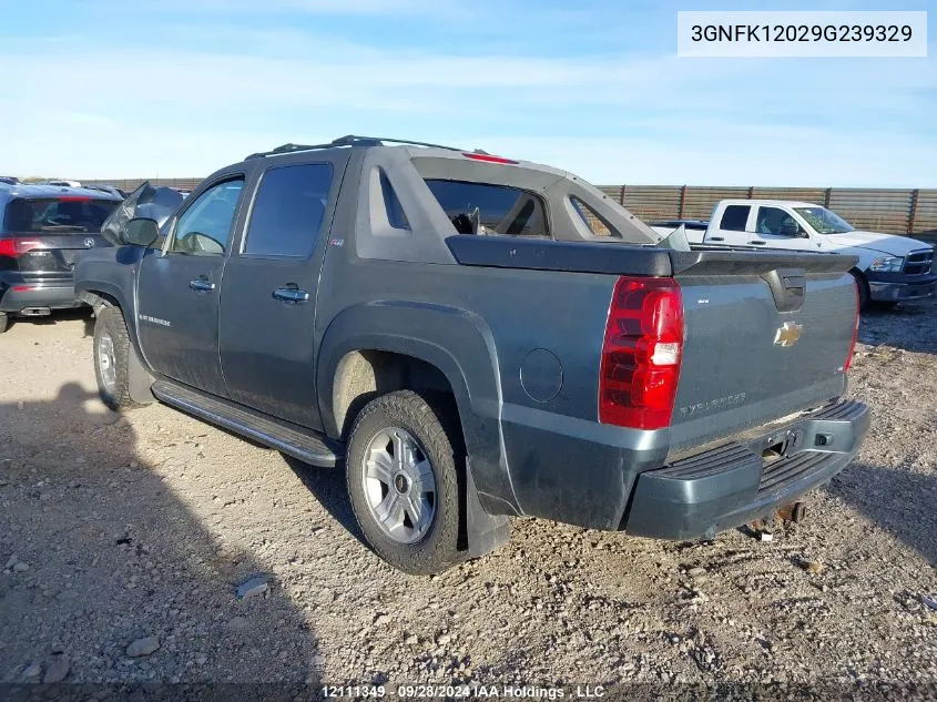 2009 Chevrolet Avalanche VIN: 3GNFK12029G239329 Lot: 12111349