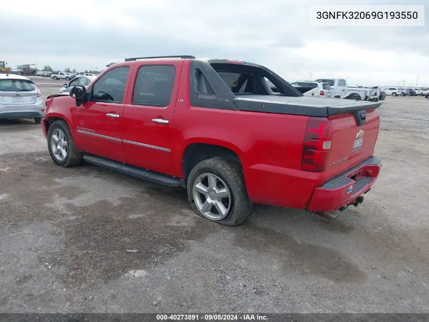 2009 Chevrolet Avalanche K1500 Ltz VIN: 3GNFK32069G193550 Lot: 40273891