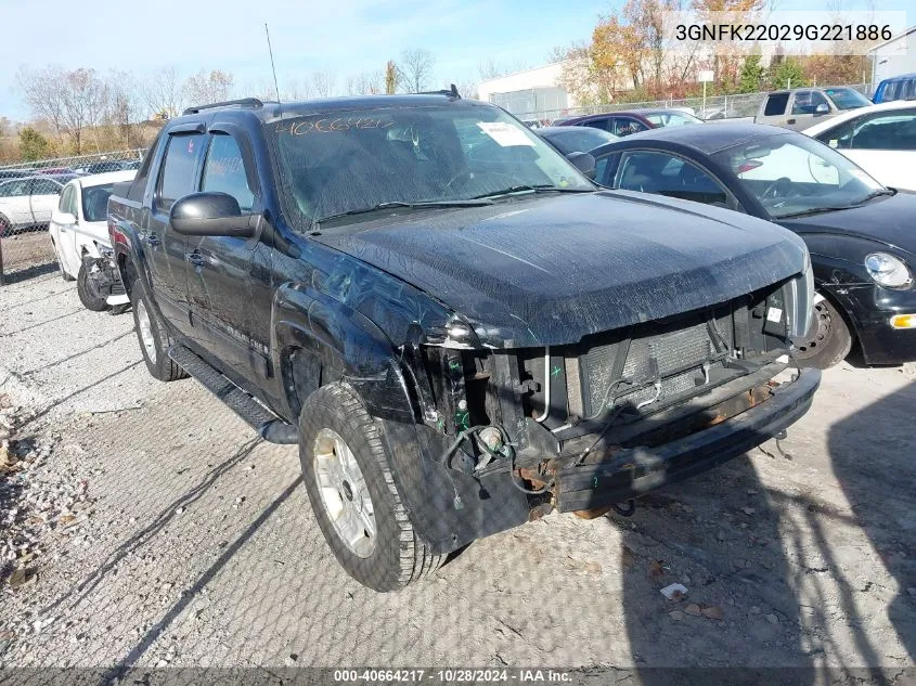 2009 Chevrolet Avalanche 1500 K1500 Lt VIN: 3GNFK22029G221886 Lot: 40664217