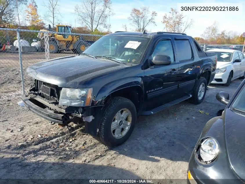 2009 Chevrolet Avalanche 1500 K1500 Lt VIN: 3GNFK22029G221886 Lot: 40664217