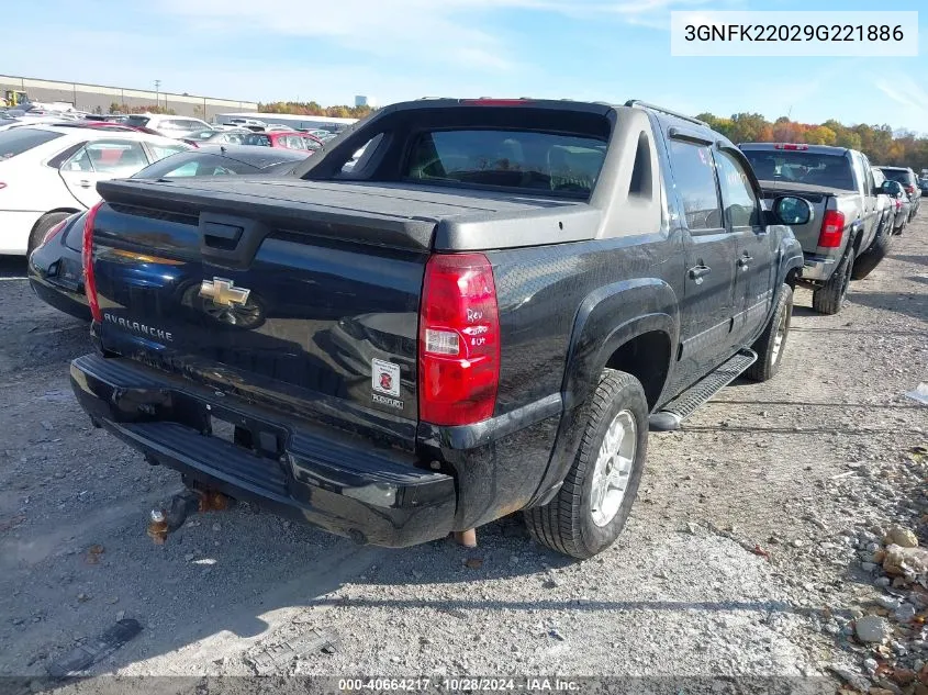 2009 Chevrolet Avalanche 1500 K1500 Lt VIN: 3GNFK22029G221886 Lot: 40664217