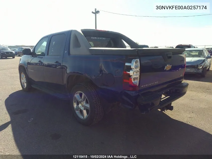 3GNVKFE00AG257174 2010 Chevrolet Avalanche