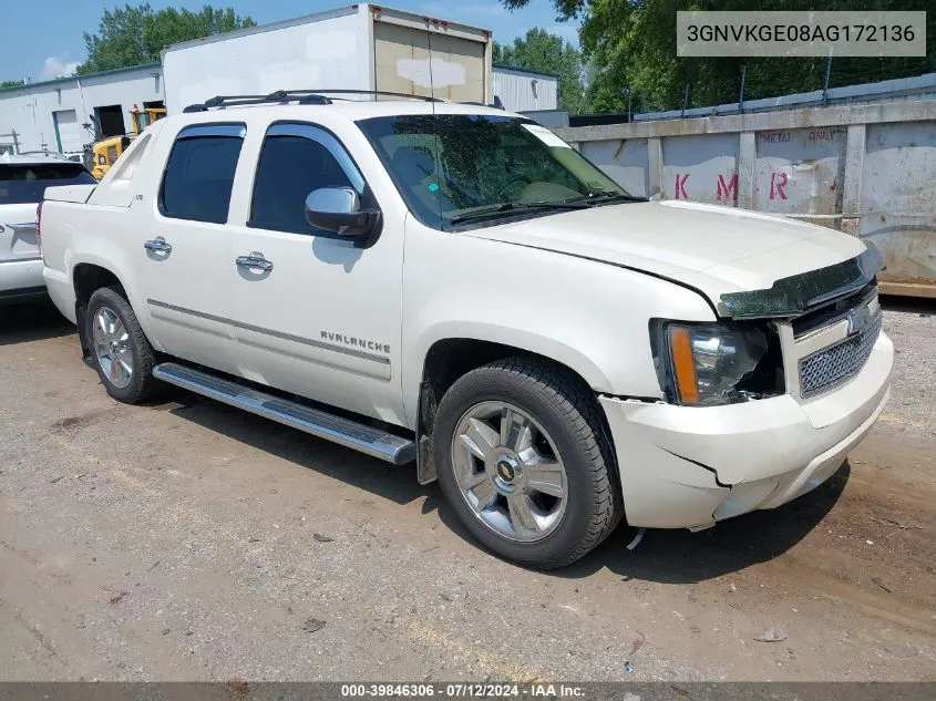 2010 Chevrolet Avalanche 1500 Ltz VIN: 3GNVKGE08AG172136 Lot: 39846306