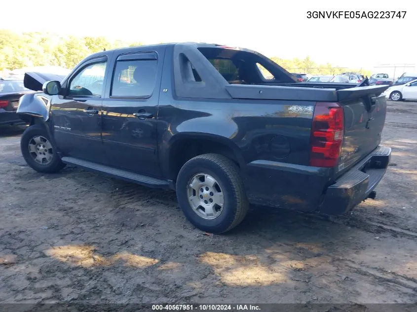 2010 Chevrolet Avalanche 1500 Lt1 VIN: 3GNVKFE05AG223747 Lot: 40567951