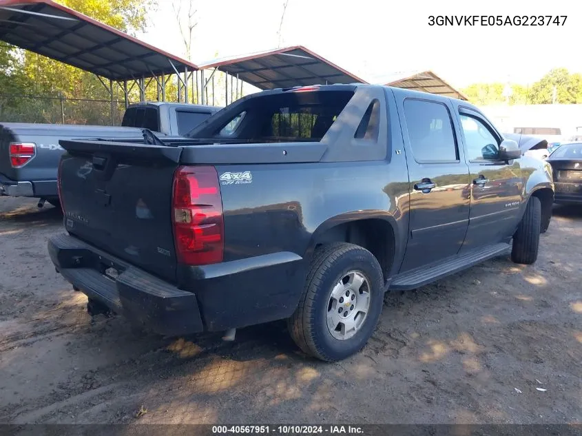 2010 Chevrolet Avalanche 1500 Lt1 VIN: 3GNVKFE05AG223747 Lot: 40567951