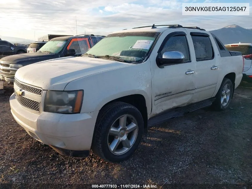 2010 Chevrolet Avalanche 1500 Ltz VIN: 3GNVKGE05AG125047 Lot: 40777933