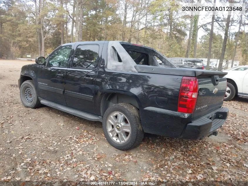 2010 Chevrolet Avalanche 1500 Lt1 VIN: 3GNNCFE00AG123648 Lot: 40781777