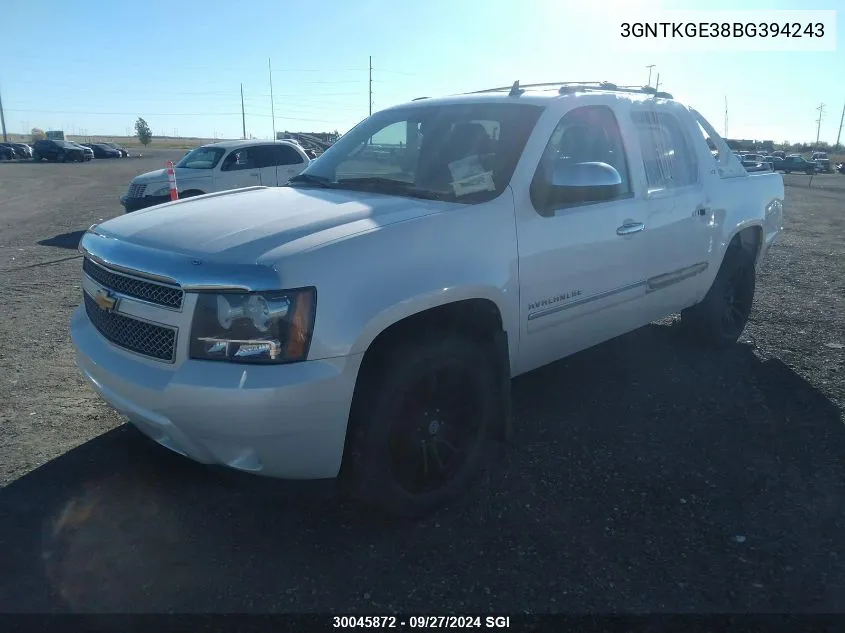 3GNTKGE38BG394243 2011 Chevrolet Avalanche Ltz