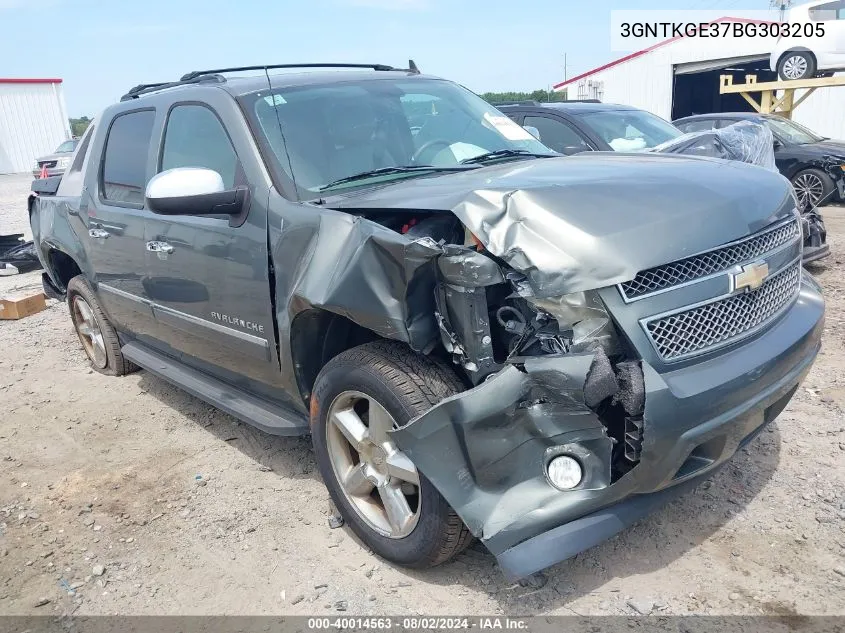 2011 Chevrolet Avalanche 1500 Ltz VIN: 3GNTKGE37BG303205 Lot: 40014563