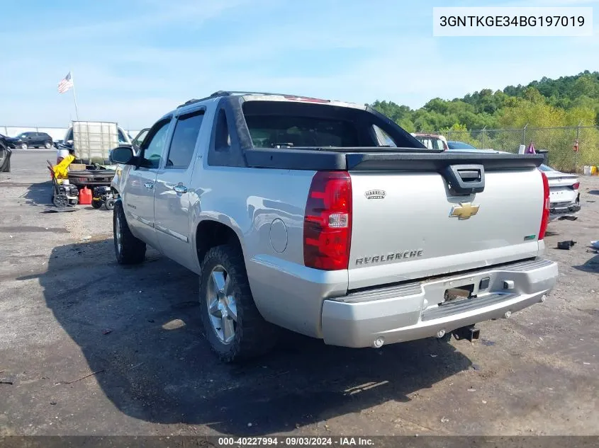 3GNTKGE34BG197019 2011 Chevrolet Avalanche 1500 Ltz