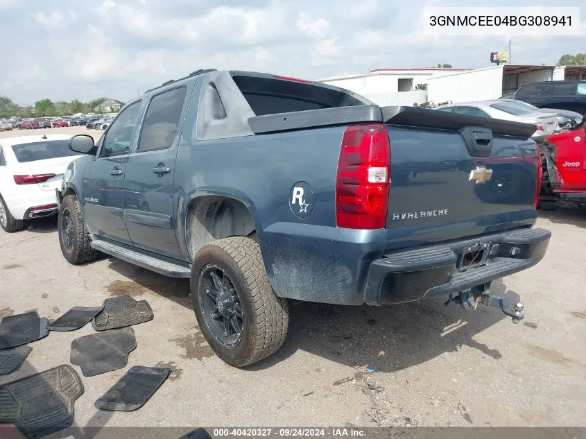 2011 Chevrolet Avalanche 1500 Ls VIN: 3GNMCEE04BG308941 Lot: 40420327