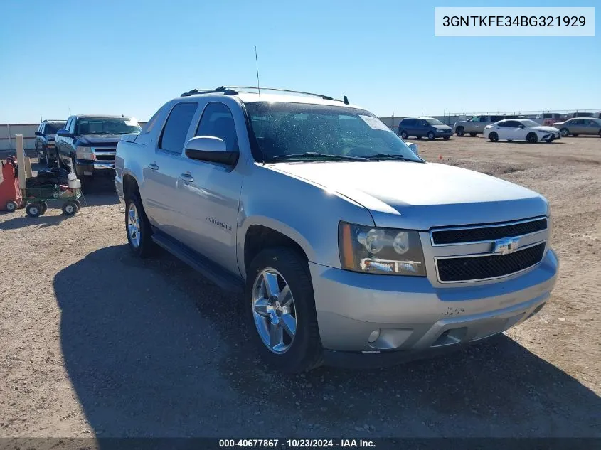 2011 Chevrolet Avalanche 1500 Lt1 VIN: 3GNTKFE34BG321929 Lot: 40677867