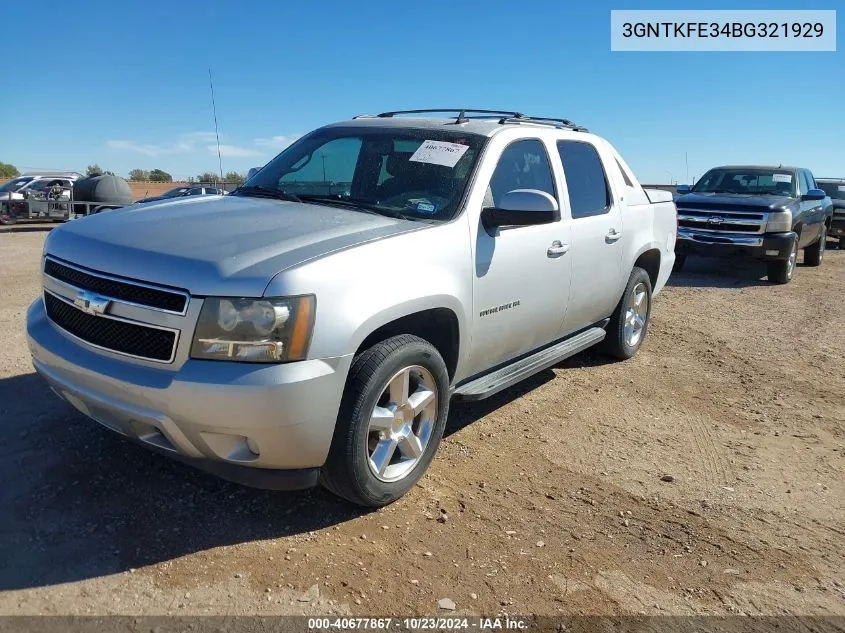 2011 Chevrolet Avalanche 1500 Lt1 VIN: 3GNTKFE34BG321929 Lot: 40677867