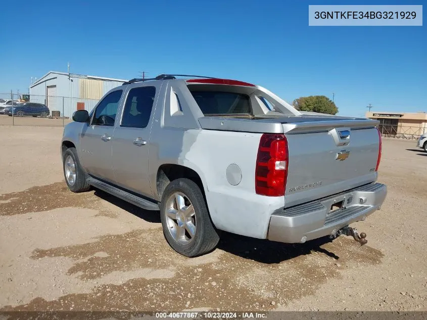 2011 Chevrolet Avalanche 1500 Lt1 VIN: 3GNTKFE34BG321929 Lot: 40677867