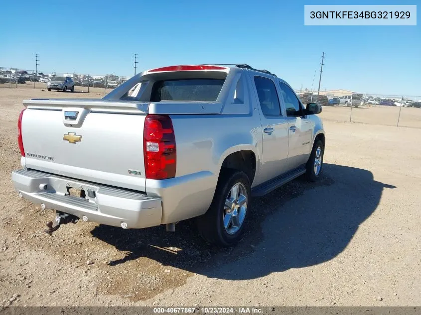 2011 Chevrolet Avalanche 1500 Lt1 VIN: 3GNTKFE34BG321929 Lot: 40677867