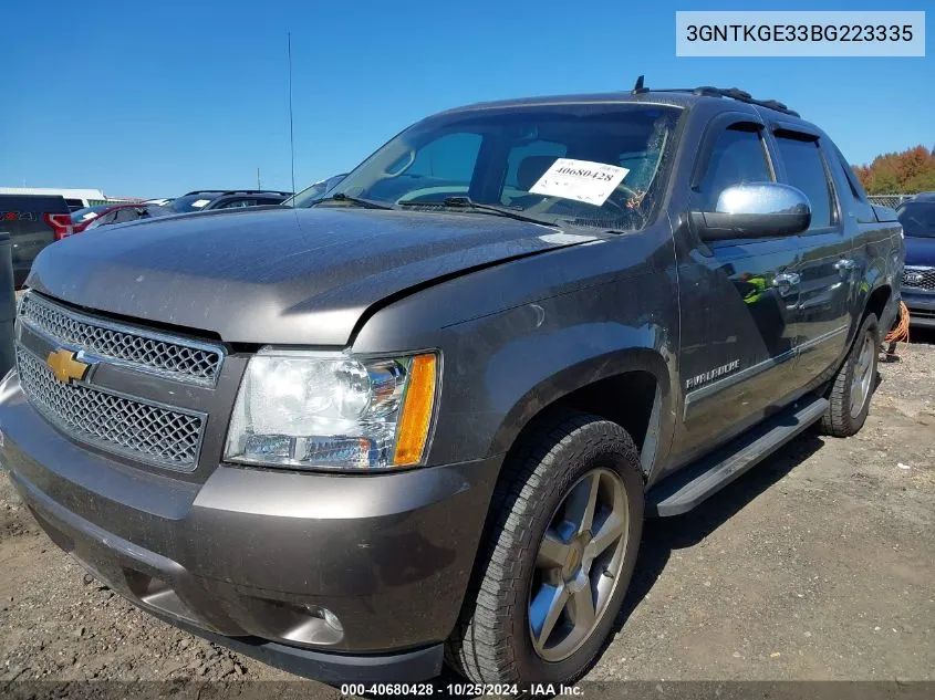 2011 Chevrolet Avalanche 1500 Ltz VIN: 3GNTKGE33BG223335 Lot: 40680428