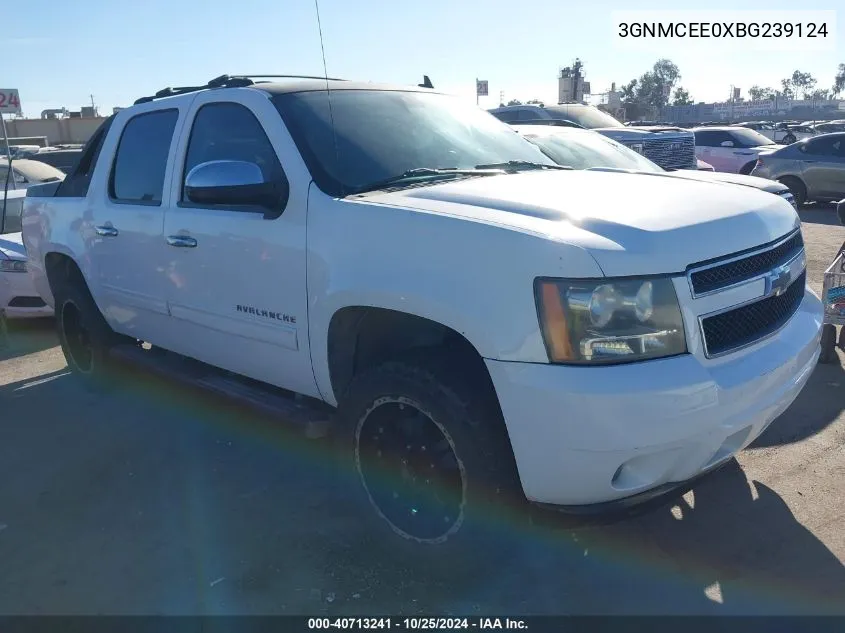 2011 Chevrolet Avalanche 1500 Ls VIN: 3GNMCEE0XBG239124 Lot: 40713241