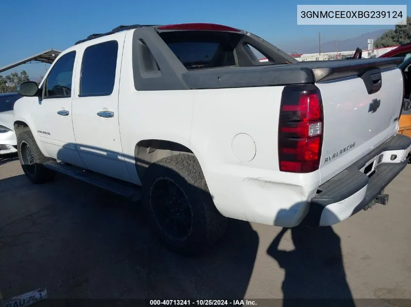 2011 Chevrolet Avalanche 1500 Ls VIN: 3GNMCEE0XBG239124 Lot: 40713241