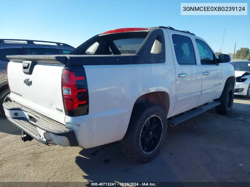 2011 Chevrolet Avalanche 1500 Ls VIN: 3GNMCEE0XBG239124 Lot: 40713241