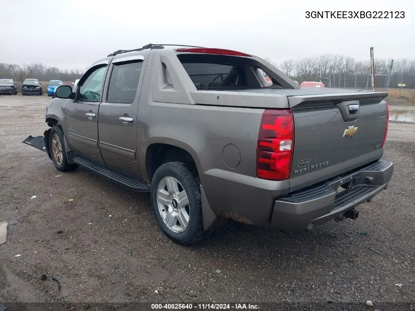 2011 Chevrolet Avalanche 1500 Ls VIN: 3GNTKEE3XBG222123 Lot: 40825640