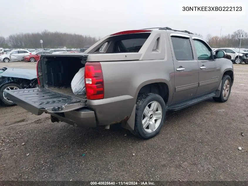 2011 Chevrolet Avalanche 1500 Ls VIN: 3GNTKEE3XBG222123 Lot: 40825640