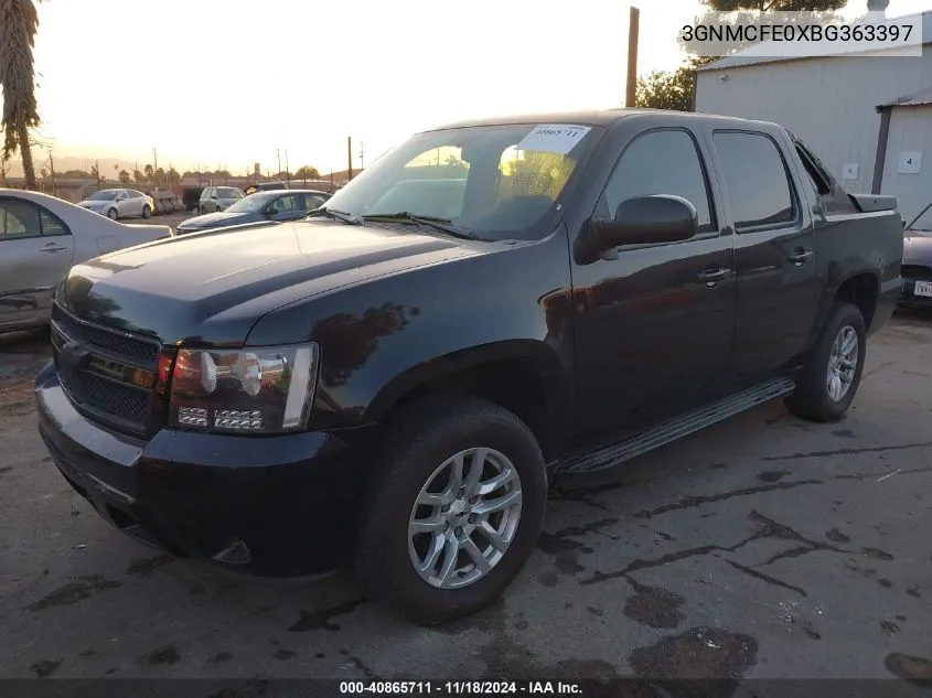 2011 Chevrolet Avalanche 1500 Lt1 VIN: 3GNMCFE0XBG363397 Lot: 40865711