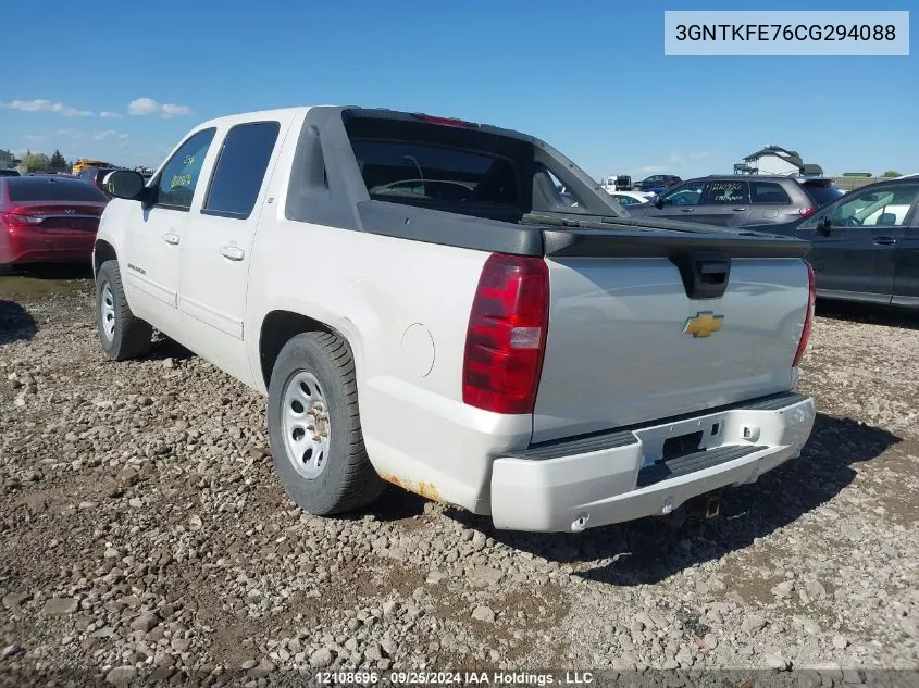 2012 Chevrolet Avalanche Lt VIN: 3GNTKFE76CG294088 Lot: 12108696