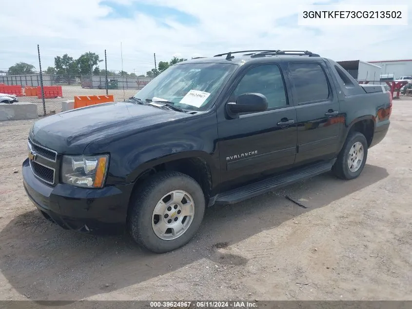 2012 Chevrolet Avalanche 1500 Lt1 VIN: 3GNTKFE73CG213502 Lot: 39624967