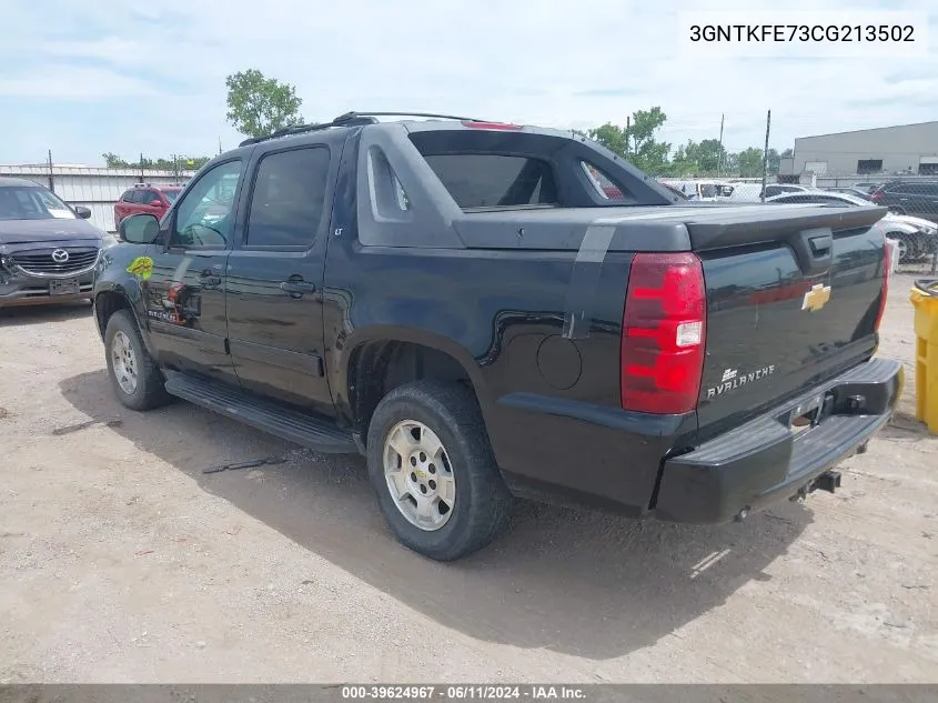 2012 Chevrolet Avalanche 1500 Lt1 VIN: 3GNTKFE73CG213502 Lot: 39624967