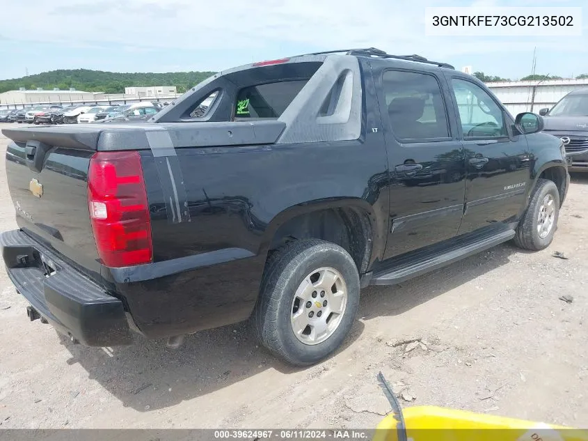 2012 Chevrolet Avalanche 1500 Lt1 VIN: 3GNTKFE73CG213502 Lot: 39624967