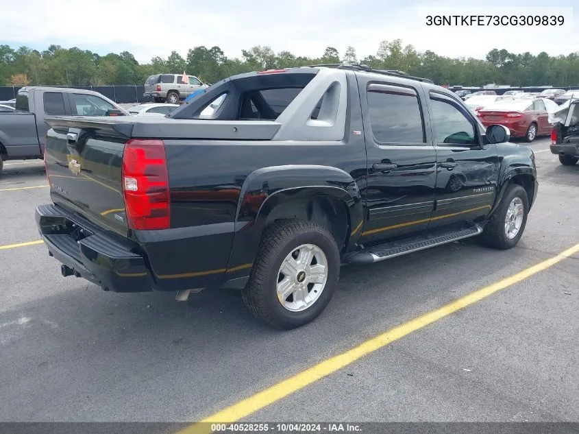 2012 Chevrolet Avalanche 1500 Lt1 VIN: 3GNTKFE73CG309839 Lot: 40528255