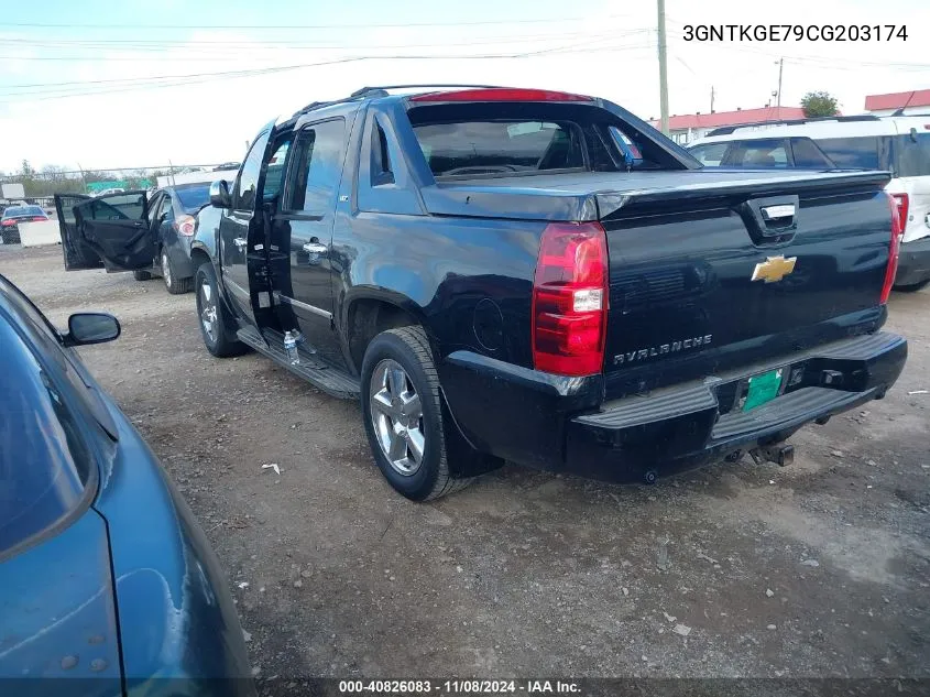 2012 Chevrolet Avalanche 1500 Ltz VIN: 3GNTKGE79CG203174 Lot: 40826083