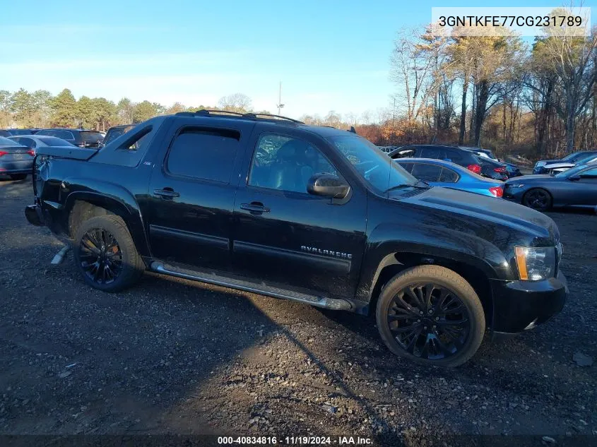 2012 Chevrolet Avalanche 1500 Lt1 VIN: 3GNTKFE77CG231789 Lot: 40834816