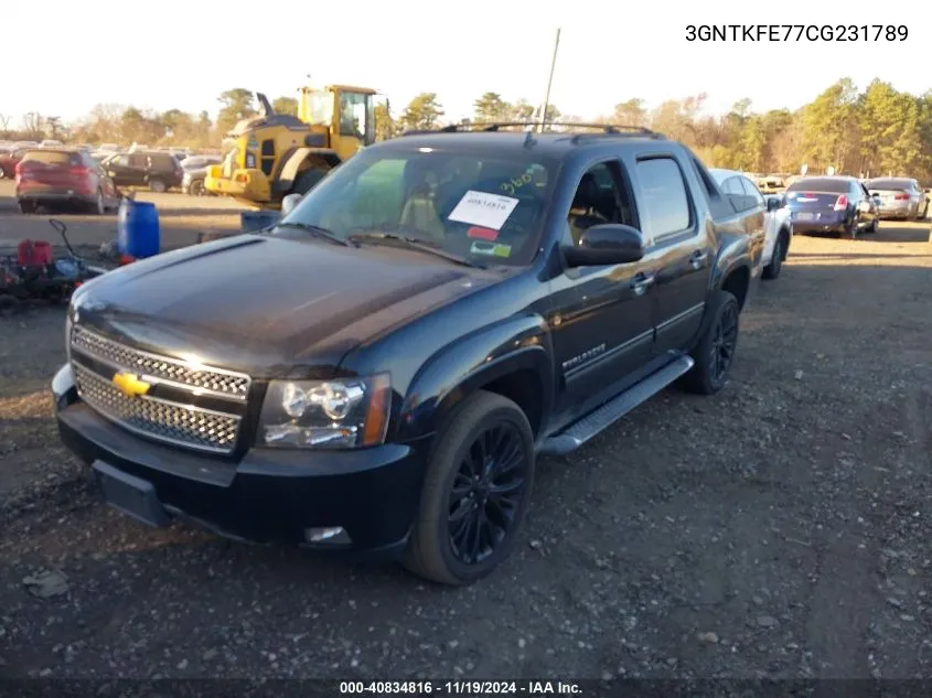 2012 Chevrolet Avalanche 1500 Lt1 VIN: 3GNTKFE77CG231789 Lot: 40834816