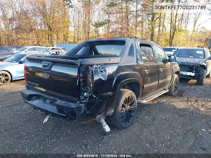 2012 Chevrolet Avalanche 1500 Lt1 VIN: 3GNTKFE77CG231789 Lot: 40834816