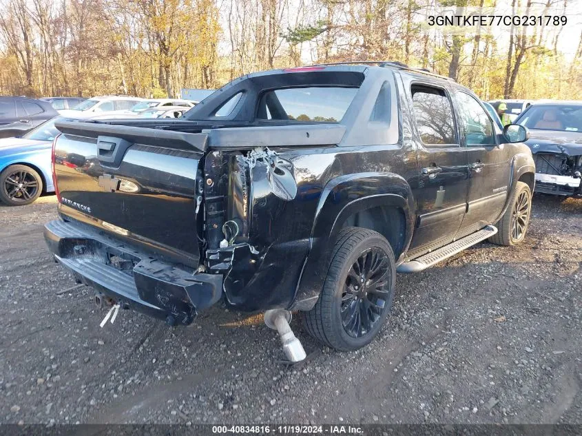 2012 Chevrolet Avalanche 1500 Lt1 VIN: 3GNTKFE77CG231789 Lot: 40834816