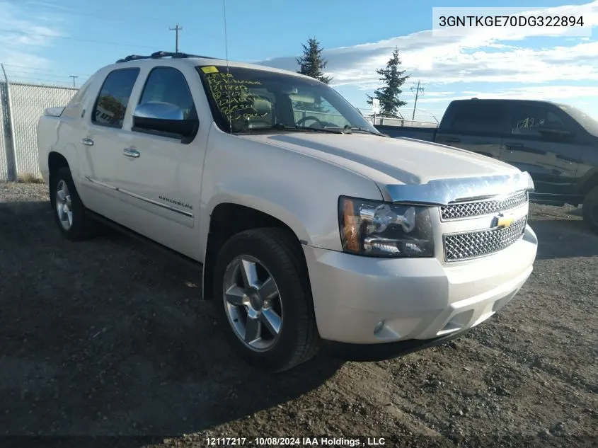 2013 Chevrolet Avalanche VIN: 3GNTKGE70DG322894 Lot: 12117217