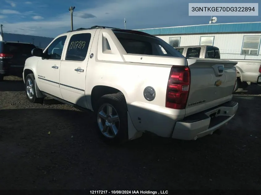 2013 Chevrolet Avalanche VIN: 3GNTKGE70DG322894 Lot: 12117217