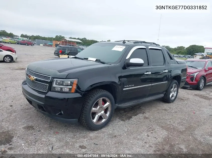 2013 Chevrolet Avalanche Ltz VIN: 3GNTKGE77DG331852 Lot: 40347084