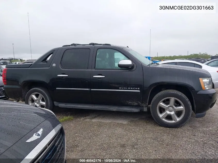 3GNMCGE02DG301663 2013 Chevrolet Avalanche Ltz