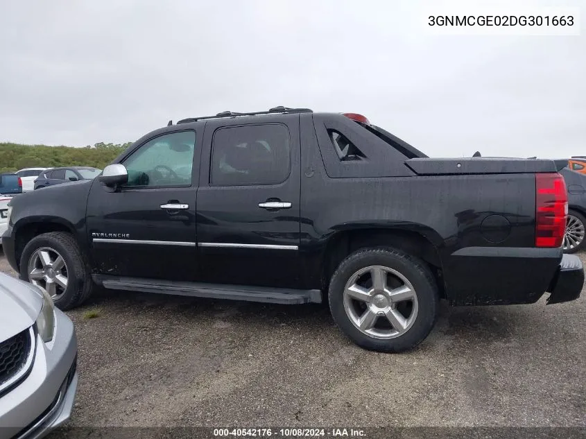 2013 Chevrolet Avalanche Ltz VIN: 3GNMCGE02DG301663 Lot: 40542176